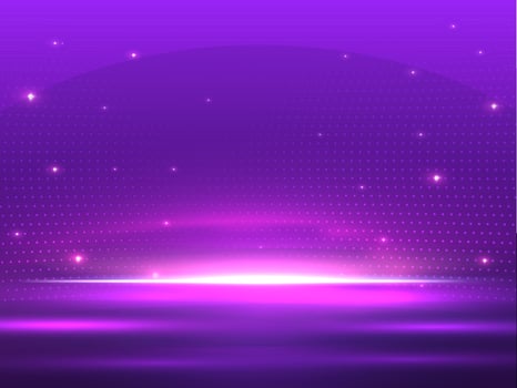 Abstract Lights Effect Background In Purple Color with Halftone Pattern. vector