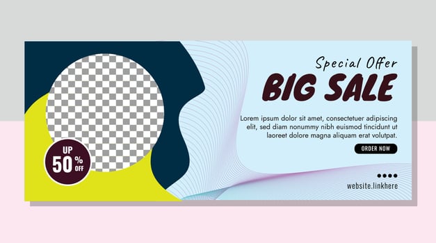 Simple big sale banner with special offer vector