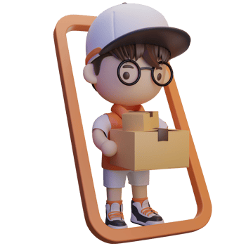 3d boy character delivery png