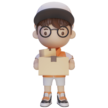 3d cute character delivery man png