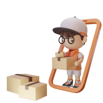 3d character delivery man png