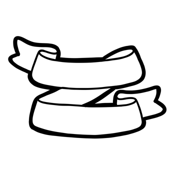 Cute outline Ribbon png