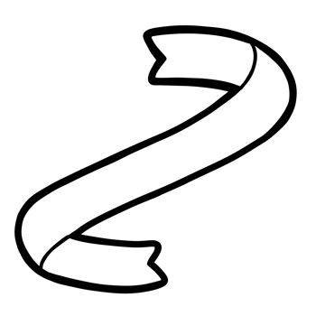 Cute outline Ribbon png