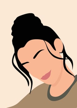 vector a beauty girl and girl portrait illustrated with green dress and red lip or girl face vector and beauty lady wallpaper design  and fashion girl vector design face