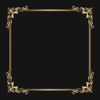 vintage frame border ornament, floral decorative vector