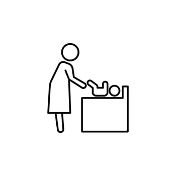 Mother swaddle baby vector icon illustration