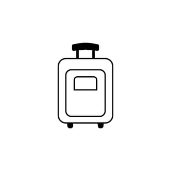 Suitcase on wheels vector icon illustration