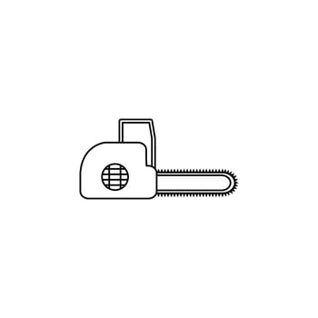 Chain saw line vector icon illustration