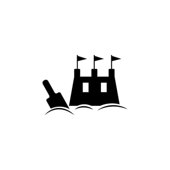 Sand castle vector icon illustration