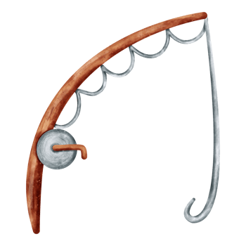 fishing rod watercolor png
