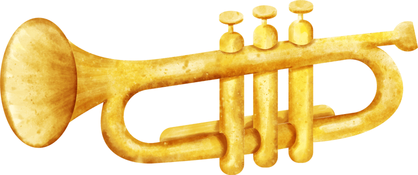 watercolor Trumpet music instrument png