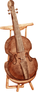 watercolor Cello music instrument png