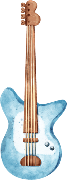 watercolor Bass guitar png