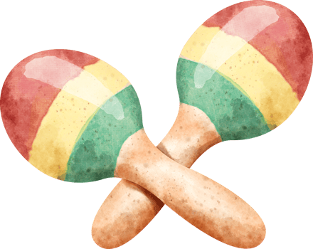 watercolor Maracas music instrument png