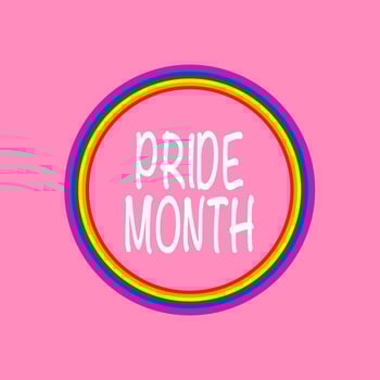Pride month on pink background. vector