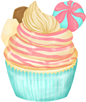 watercolor cupcake elements png