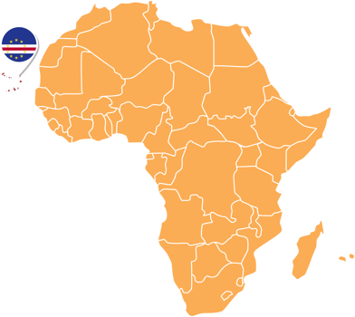 Cape Verde map in Africa, Icons showing Cape Verde location and flags. png