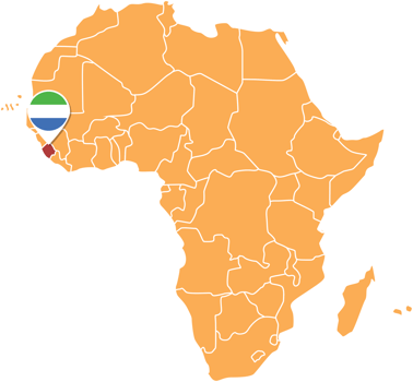 Sierra Leone map in Africa, Icons showing Sierra Leone location and flags. png