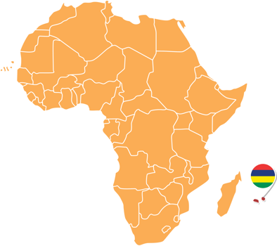 Mauritius map in Africa, Icons showing Mauritius location and flags. png