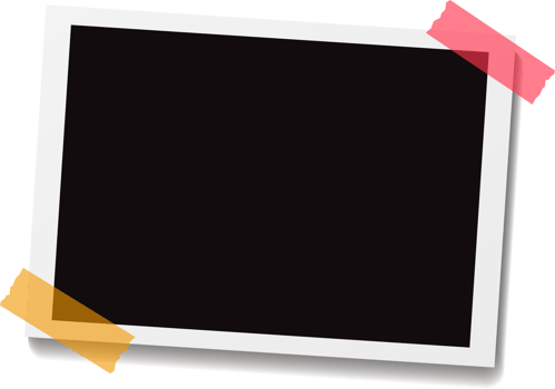 Photo frame mockup.Vintage style with adhesive tapes.Retro Photo Frame Template png