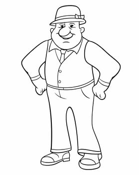 old man in a hat vector
