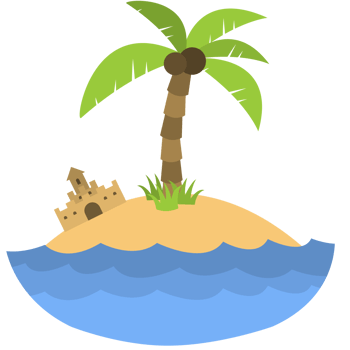 Tropical Island PNG Illustrations