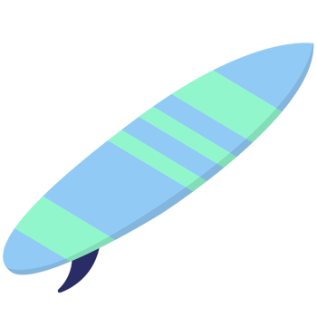 Tropical Surfer Board PNG Illustrations