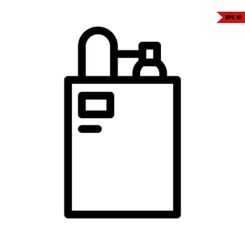 food with bottle drink in paperbag line icon vector