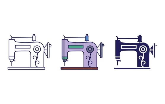 sewing machine retro vector icon