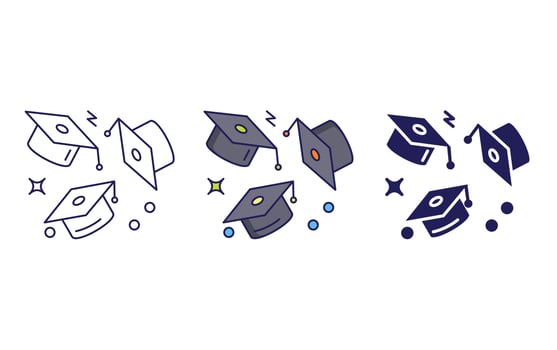 graduate cap flying vector icon