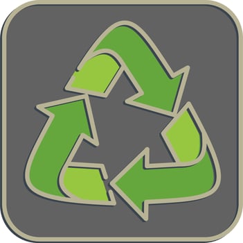 Icon recycled package. Packaging symbol elements. Icons in embossed style. Good for prints, posters, logo, product packaging, sign, expedition, etc. vector
