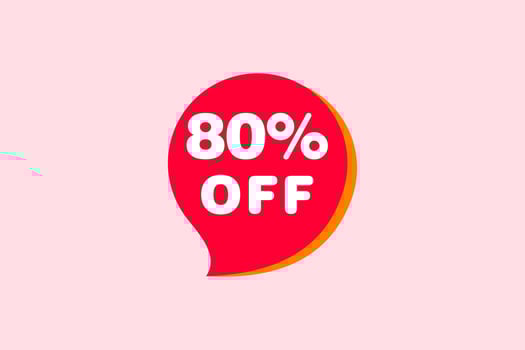 80 percent Sale and discount labels. price off tag icon flat design. vector