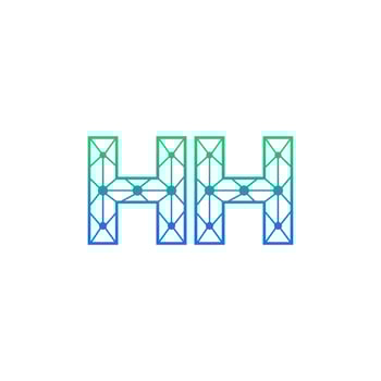 Abstract letter HH logo design with line dot connection for technology and digital business company. vector