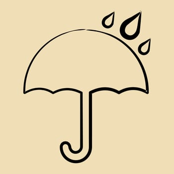 Icon keep dry. Packaging symbol elements. Icons in hand drawn style. Good for prints, posters, logo, product packaging, sign, expedition, etc. vector