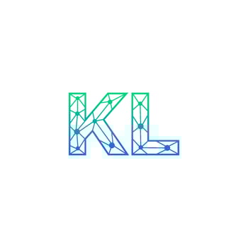 Abstract letter KL logo design with line dot connection for technology and digital business company. vector