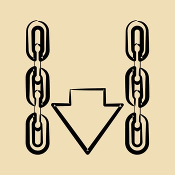 Icon sling here. Packaging symbol elements. Icons in hand drawn style. Good for prints, posters, logo, product packaging, sign, expedition, etc. vector