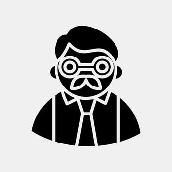 Icon teacher. School and education elements. Icons in glyph style. Good for prints, posters, logo, advertisement, infographics, etc. vector