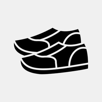 Icon shoes. School and education elements. Icons in glyph style. Good for prints, posters, logo, advertisement, infographics, etc. vector