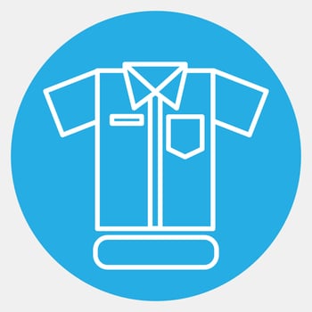 Icon uniform. School and education elements. Icons in blue round style. Good for prints, posters, logo, advertisement, infographics, etc. vector