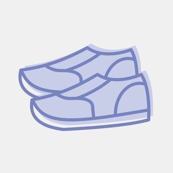 Icon shoes. School and education elements. Icons in two tone style. Good for prints, posters, logo, advertisement, infographics, etc. vector