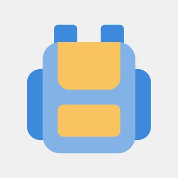 Icon bag. School and education elements. Icons in flat style. Good for prints, posters, logo, advertisement, infographics, etc. vector