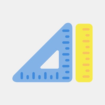 Icon ruler. School and education elements. Icons in flat style. Good for prints, posters, logo, advertisement, infographics, etc. vector