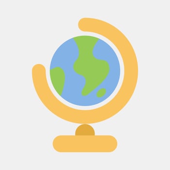 Icon globe. School and education elements. Icons in flat style. Good for prints, posters, logo, advertisement, infographics, etc. vector