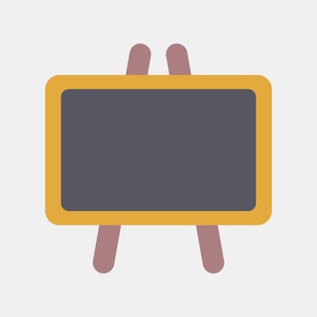 Icon black board. School and education elements. Icons in flat style. Good for prints, posters, logo, advertisement, infographics, etc. vector