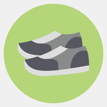 Icon shoes. School and education elements. Icons in color mate style. Good for prints, posters, logo, advertisement, infographics, etc. vector