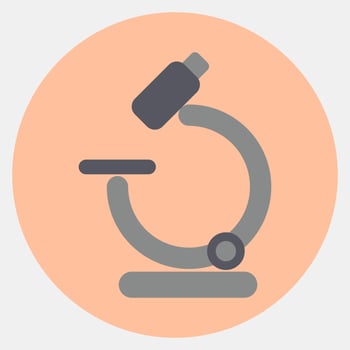 Icon microscope. School and education elements. Icons in color mate style. Good for prints, posters, logo, advertisement, infographics, etc. vector