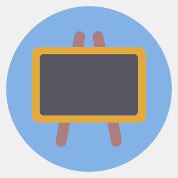 Icon black board. School and education elements. Icons in color mate style. Good for prints, posters, logo, advertisement, infographics, etc. vector