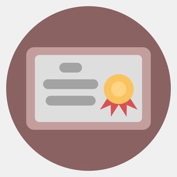 Icon diploma. School and education elements. Icons in color mate style. Good for prints, posters, logo, advertisement, infographics, etc. vector