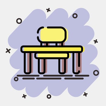 Icon desk. School and education elements. Icons in comic style. Good for prints, posters, logo, advertisement, infographics, etc. vector