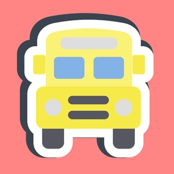 Sticker school bus. School and education elements. Good for prints, posters, logo, advertisement, infographics, etc. vector